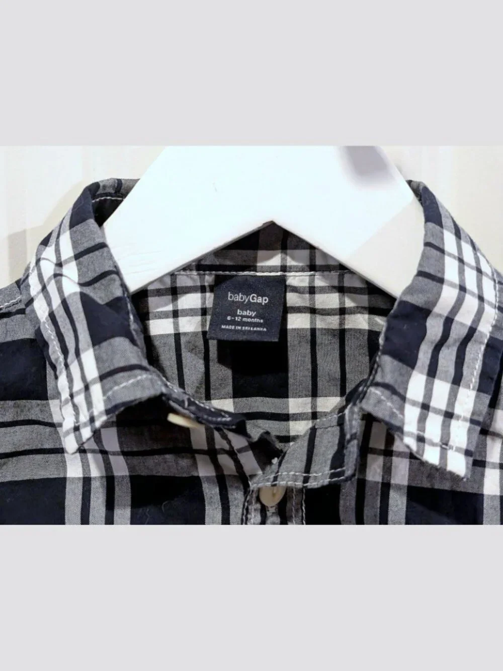 BabyGap Dress Shirt One Piece 6-12 Months Blue Plaids